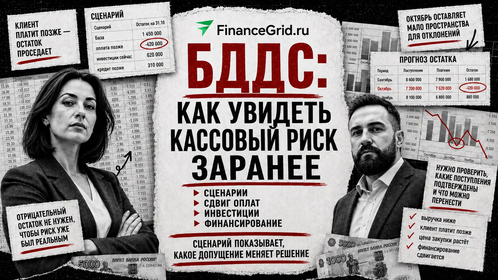 Иллюстрация условного сценария БДДС с кассовым риском Иллюстрация условного сценария БДДС с кассовым риском