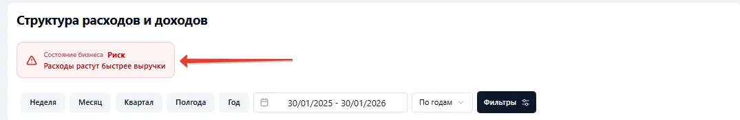 Скриншот интерфейса FinanceGrid: Структура расходов и доходов