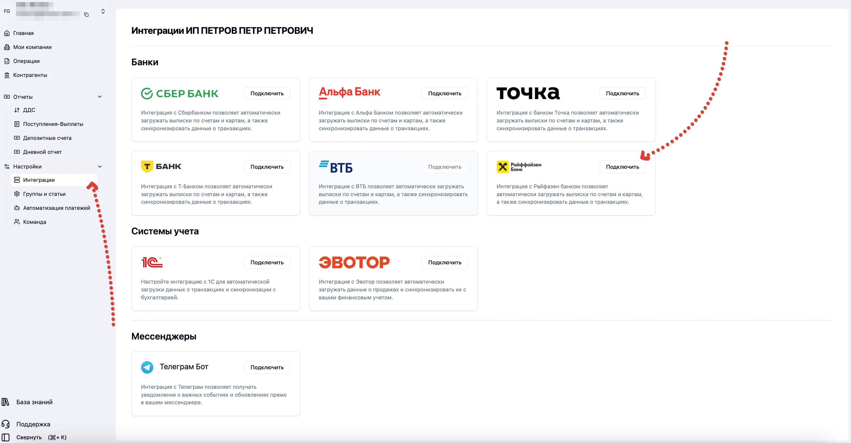 Скриншот интерфейса FinanceGrid: Райффайзенбанк